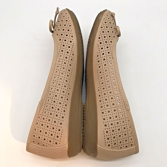 Cliffs by White Mountain Cheryl Ballet Flats Women's 8M Tan Bow Perforated Shoes - Picture 7 of 10